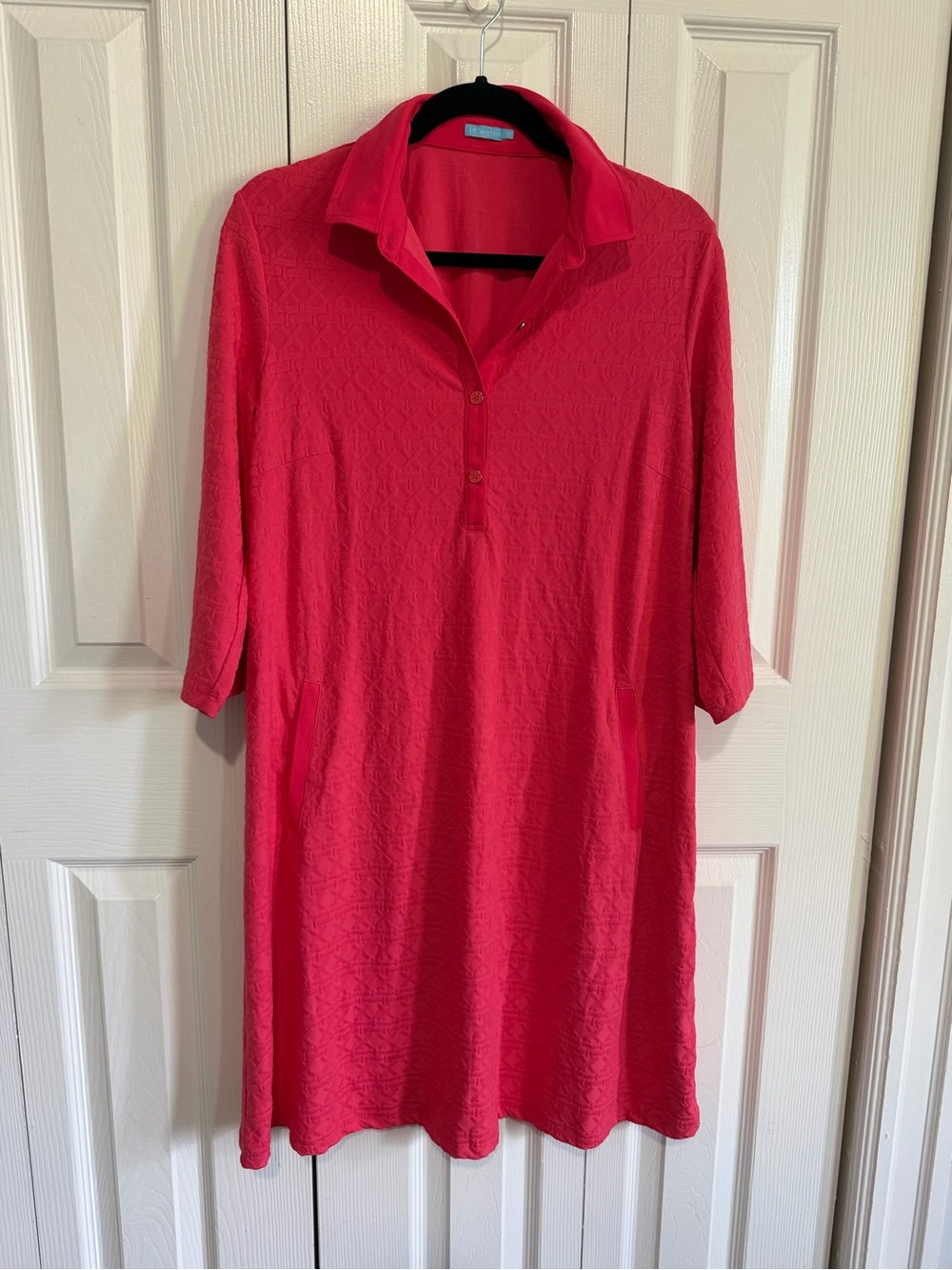 J.McLaughlin Hot Pink Stretch Shirt Dress Size Medium